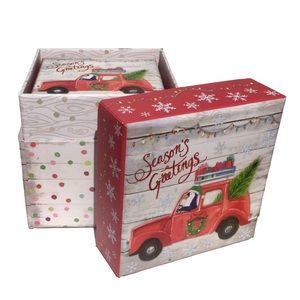 Punch Studio - Penguin VW Retro Bug - Cube Nesting Boxes (60732), Red, Set of 2